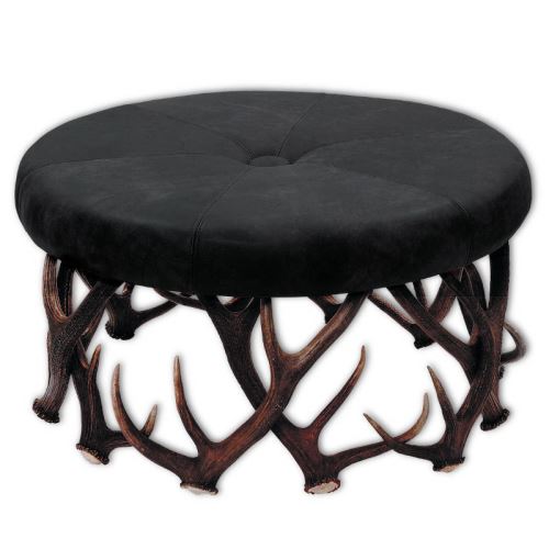 Taburete banco con real cuernos de ciervo. M: 85x85cm x H 45cm 115520